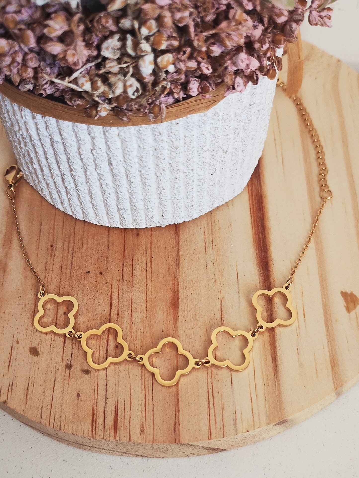 Pulseira trevos 18k linha Gold