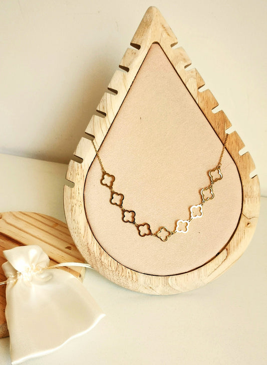 Colar 9 trevos, linha Gold.